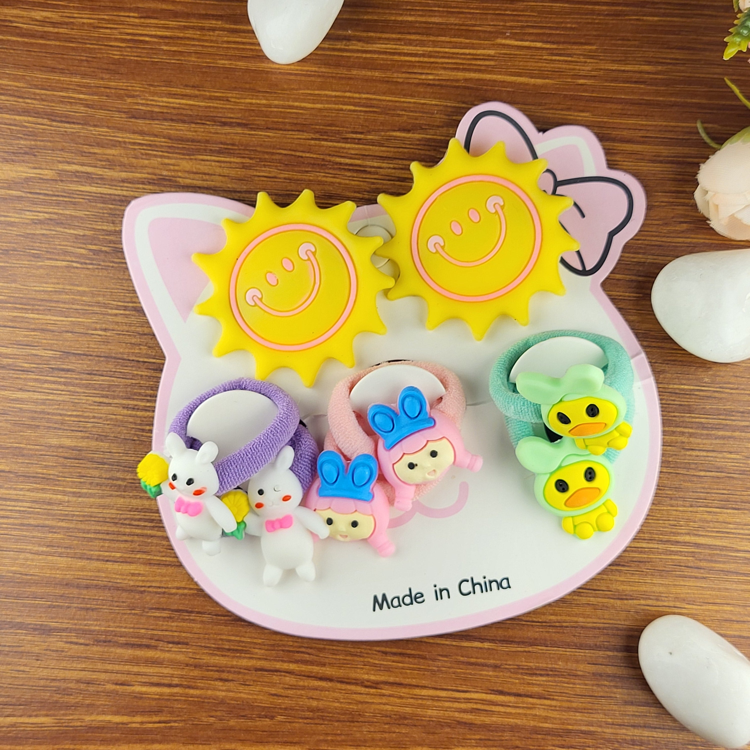 Cute Cartoon Hair Ties and Clips Set for Girls
