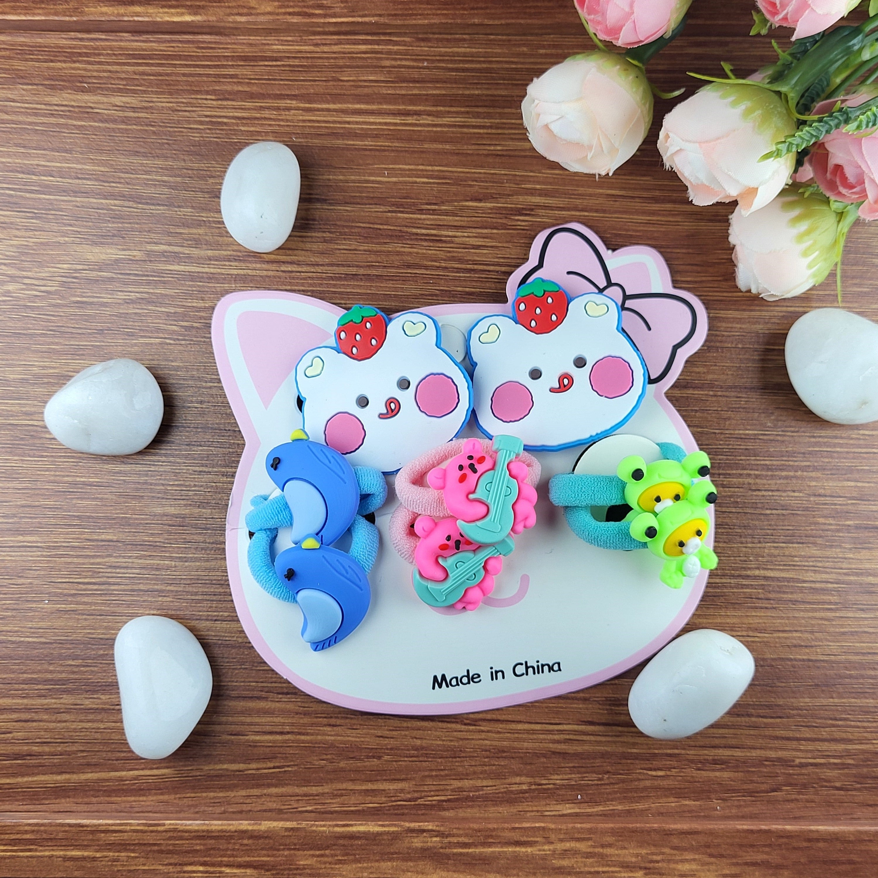 Cute Cartoon Hair Ties and Clips Set for Girls