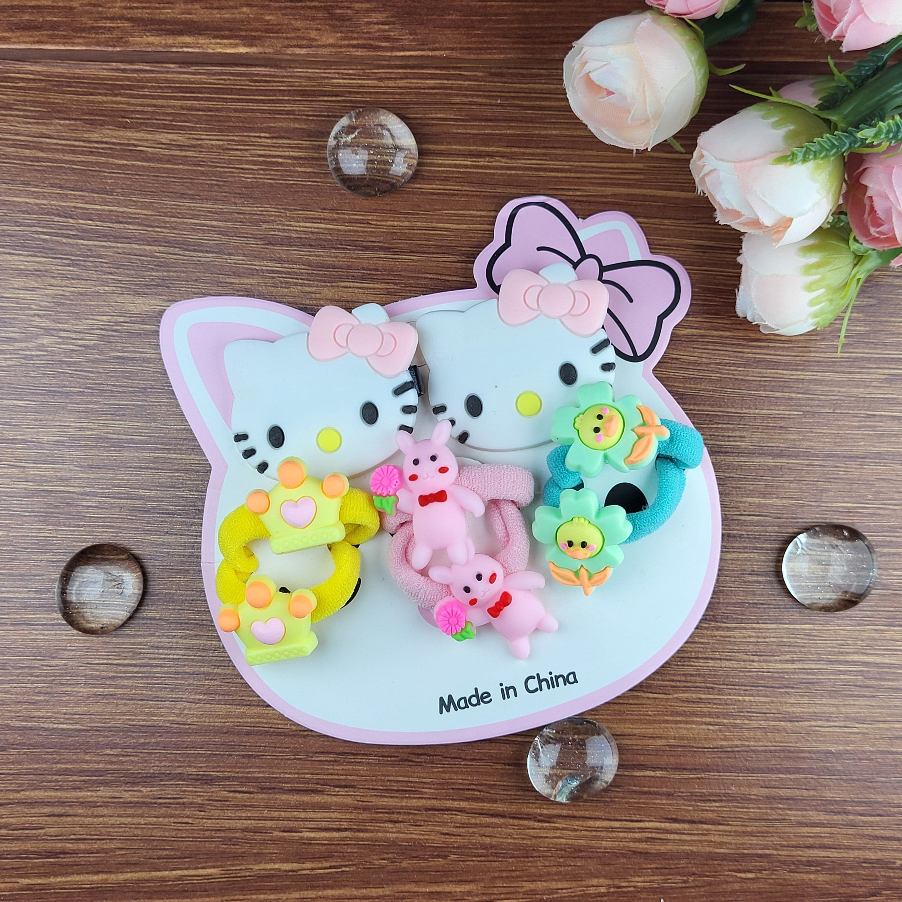 Cute Cartoon Hair Ties and Clips Set for Girls