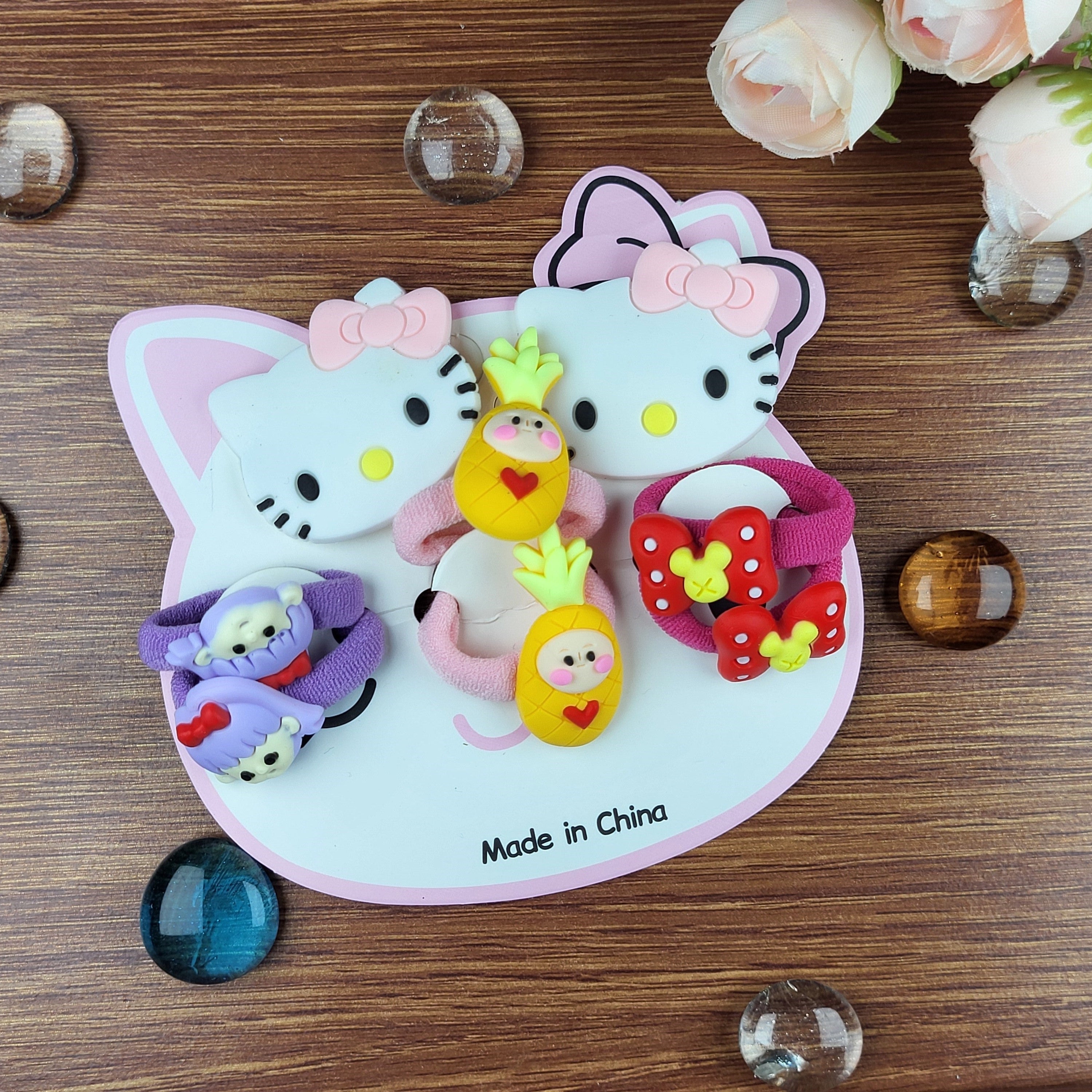 Cute Cartoon Hair Ties and Clips Set for Girls