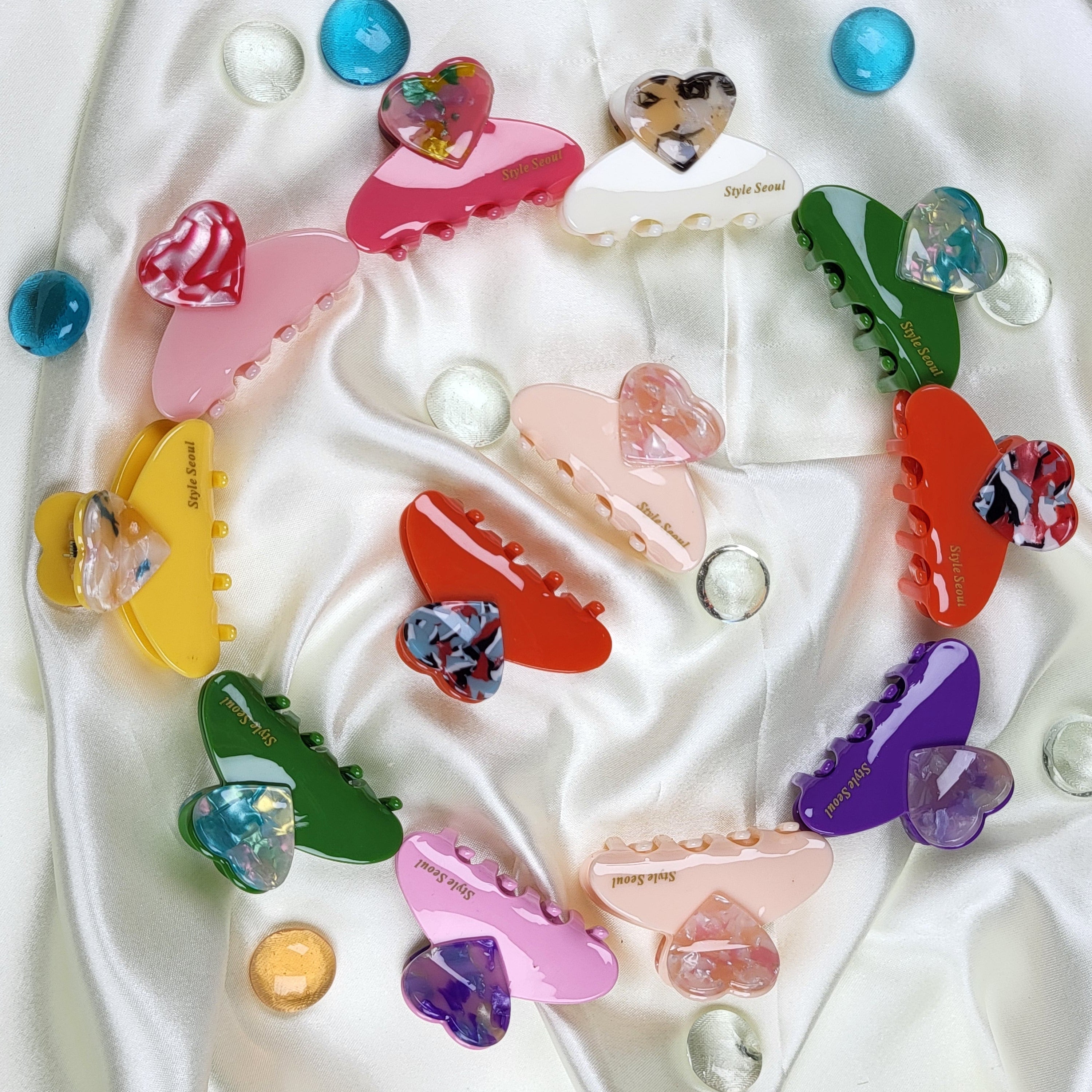 Premium Heart Shape Claw Clips for Women and Girls