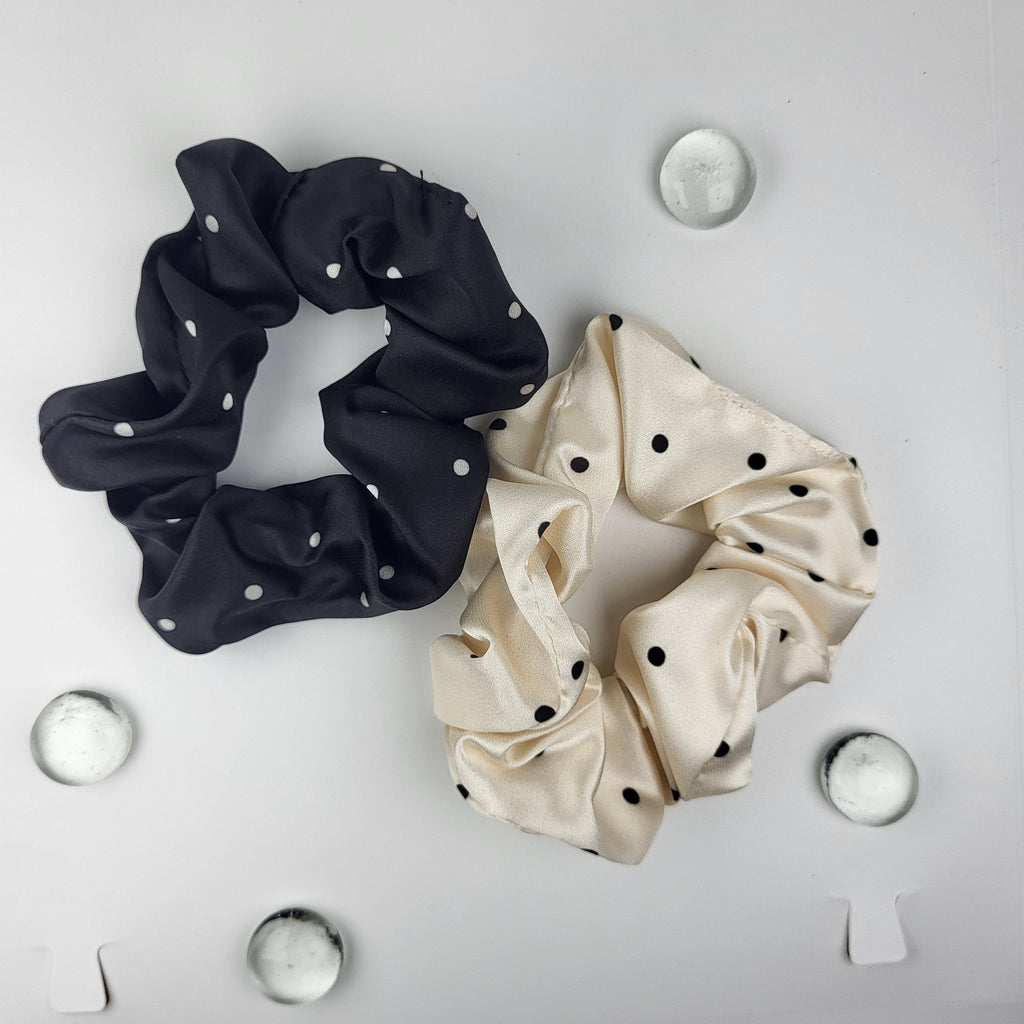 stylish Satin polka dot Hair Scrunchies for Woman or girls