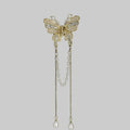 ZAYA Luxury  party wear Gold Butterfly Hair Claw Clip with Pearl Chains (Copy)