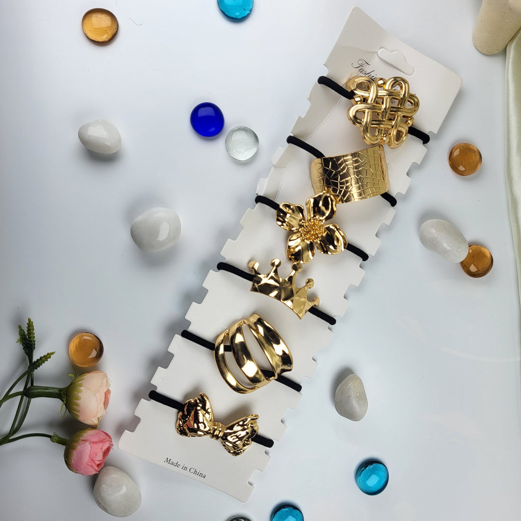 GOLDEN METAL RUBBER Metal Hair Ties