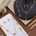 STYARAA Anti-Tarnish Knot Design Jewelry Set – Premium Gold Necklace, Bracelet & Earrings Combo