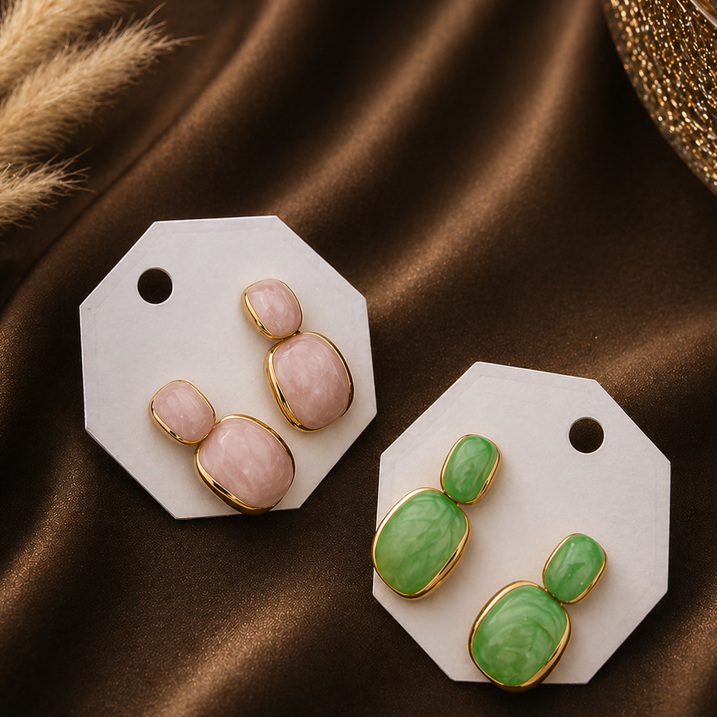 Marble chic ear rings