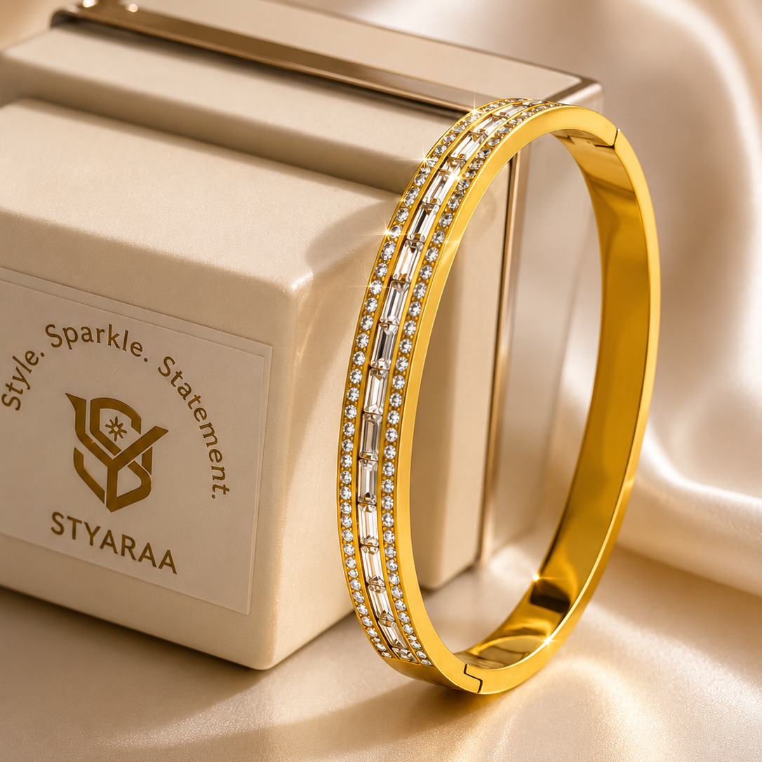 Elegant Triple Row Crystal Kada 2.6