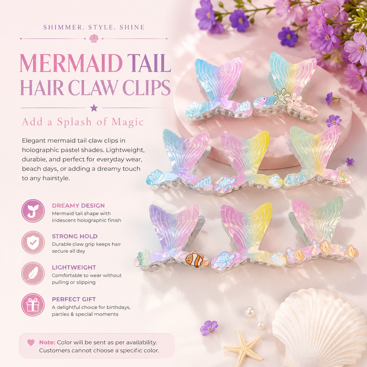 Mermaid Tail Hair Claw Clip