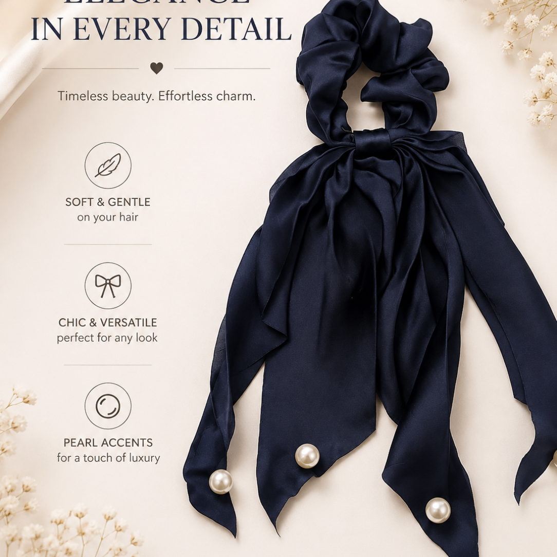 Luxury Pearl Tail Scrunchie
