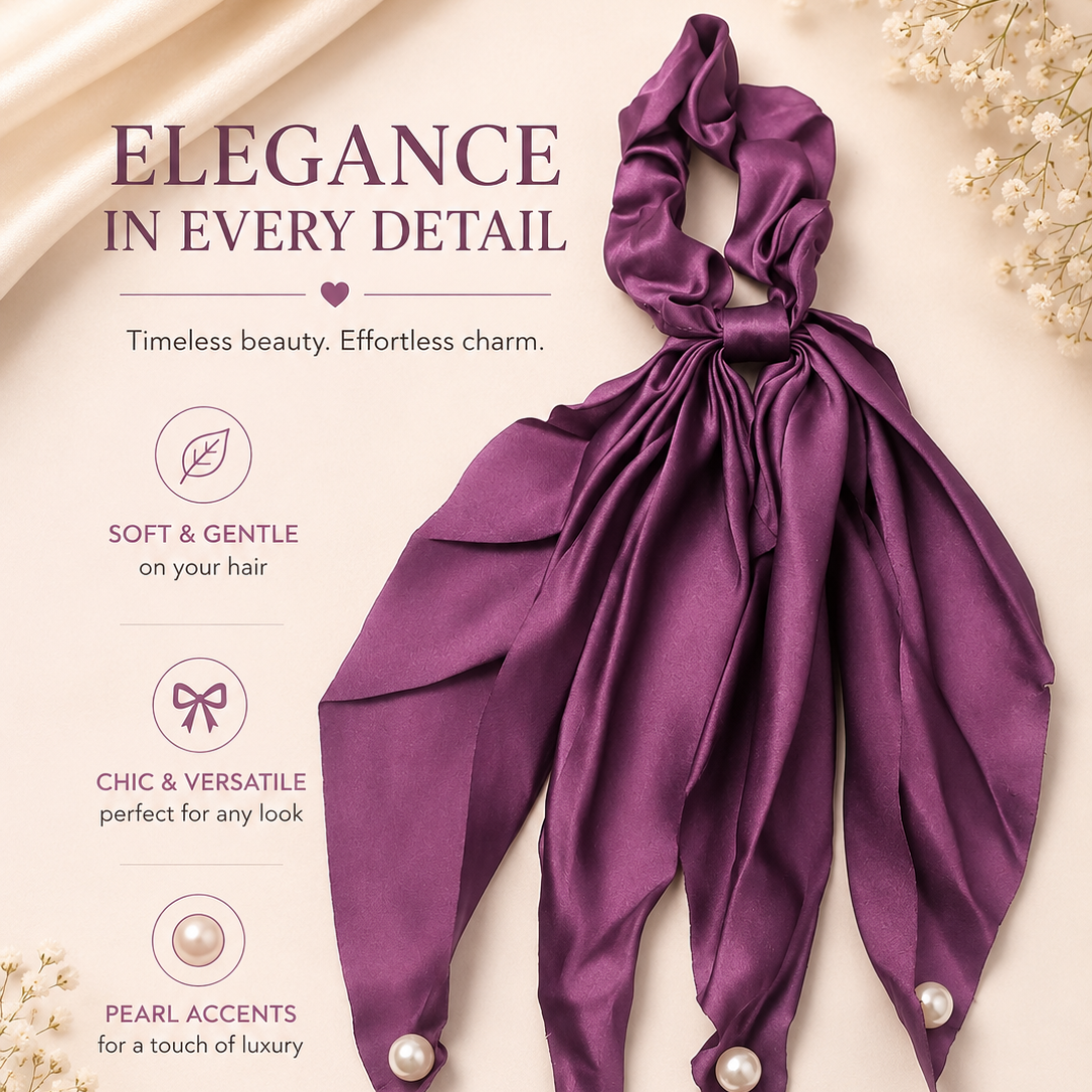 Luxury Pearl Tail Scrunchie