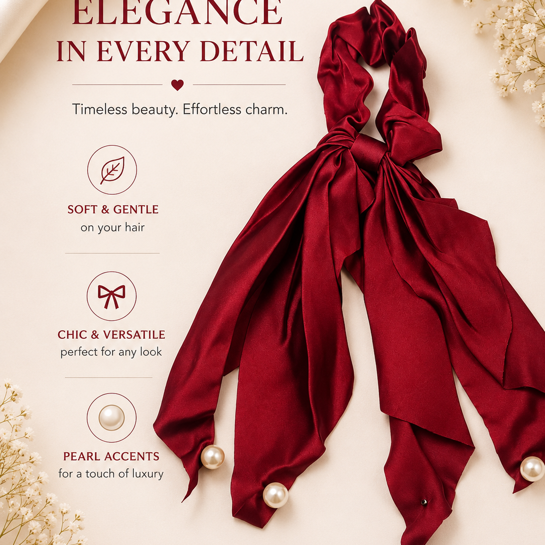 Luxury Pearl Tail Scrunchie