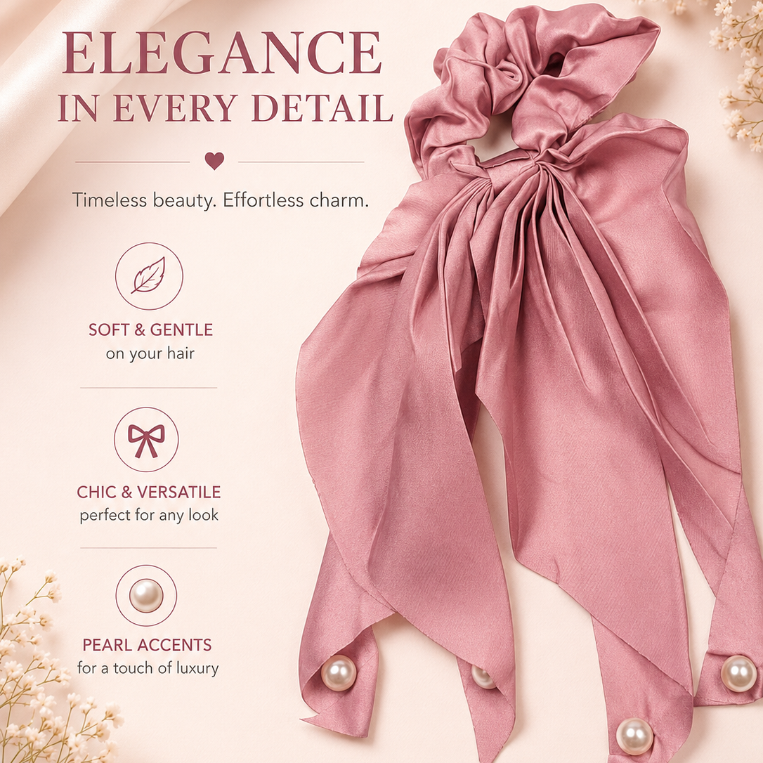 Luxury Pearl Tail Scrunchie