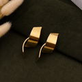 Luxe Minimal Gold Sculpted Hoop Earrings
