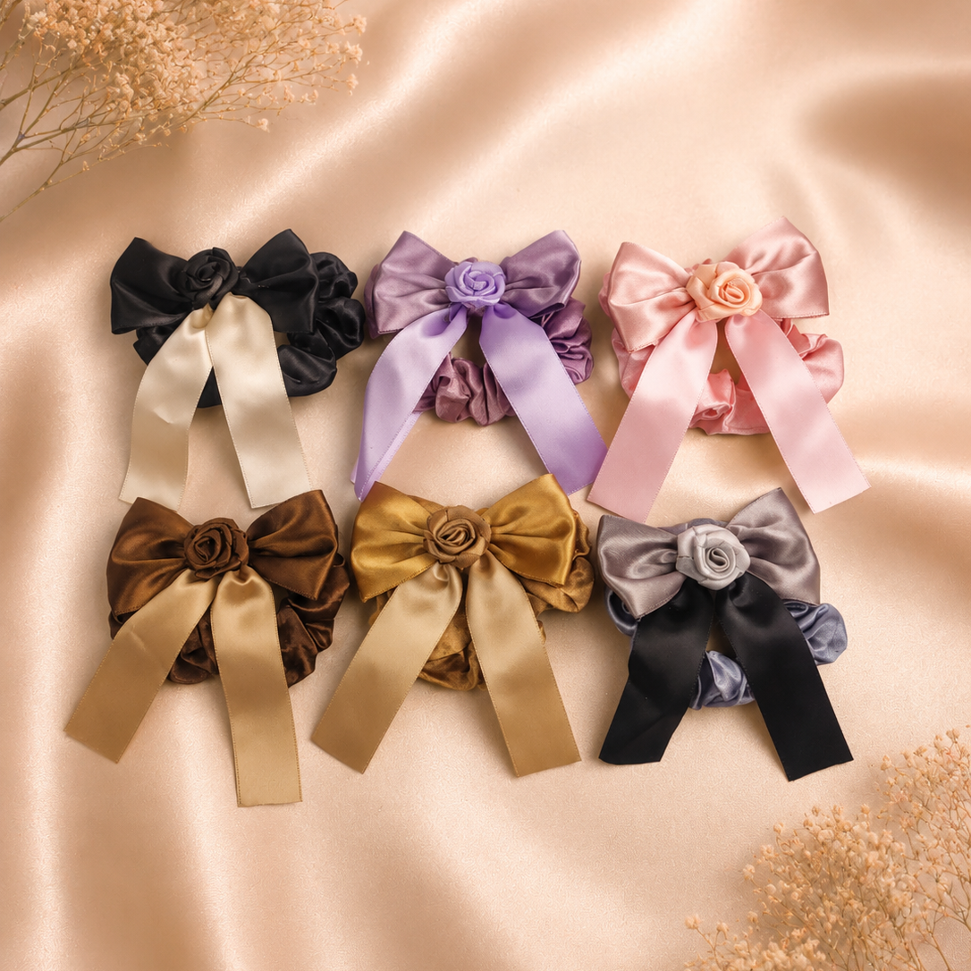 bow scrunchie with small tail