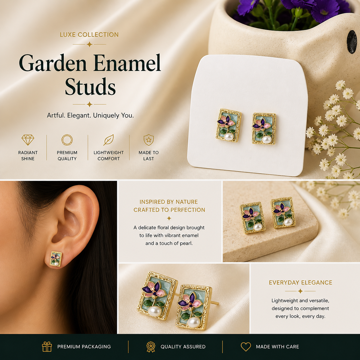 Garden Enamel Studs