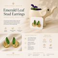Emerald leaf Stud Earrings