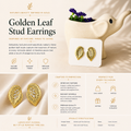 Gold leaf Stud Earrings 1
