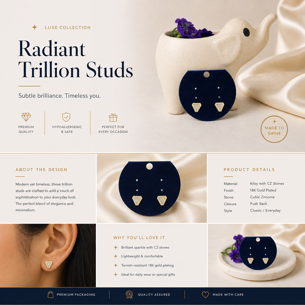Radiant Trillion Studs