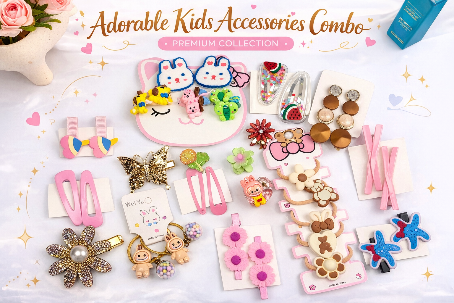 Premium Kids Accessories Combo –  Hair Clips Collection