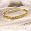 Luxe Crystal Grid Gold Kada – 2.6 Inch