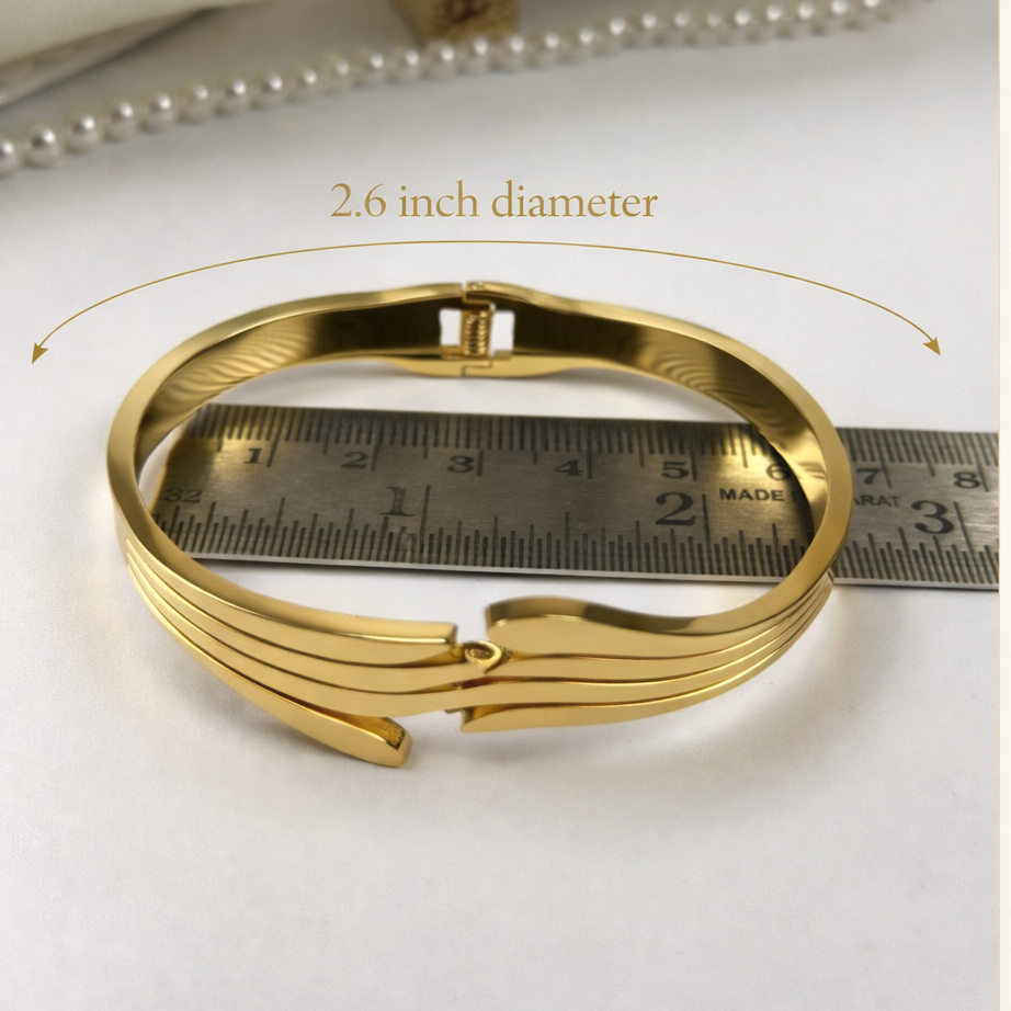 Elegant Gold Layered Bracelet – 2.6” Diameter