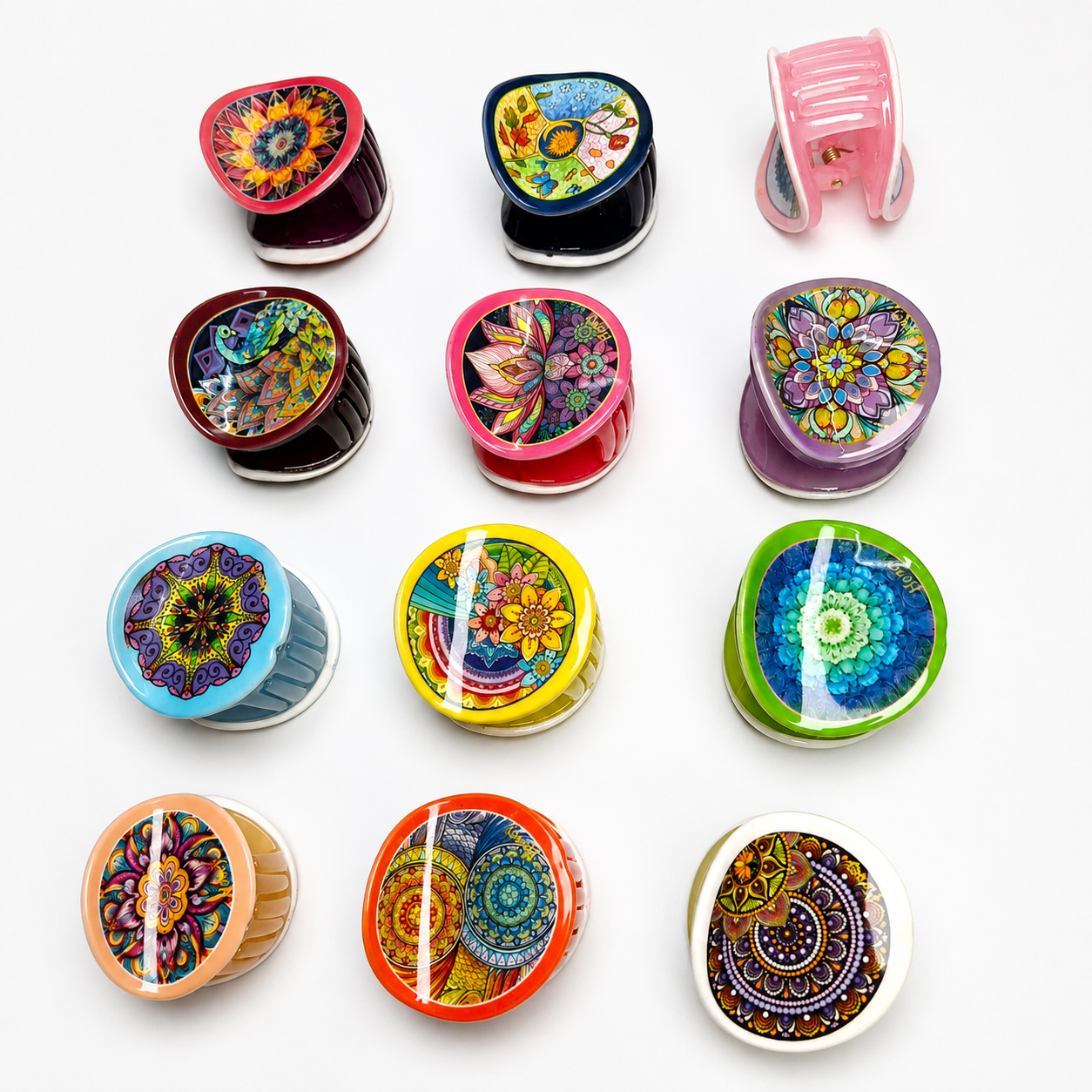 Assorted Mandala Print Hair Claw Clip