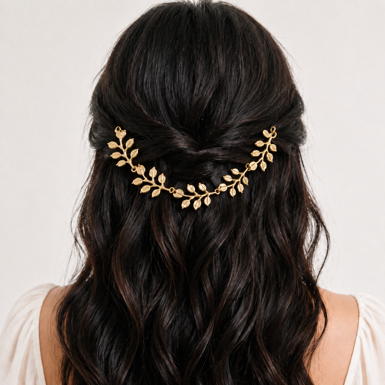 Elegant Golden Leaf-Vine Double Hair Comb