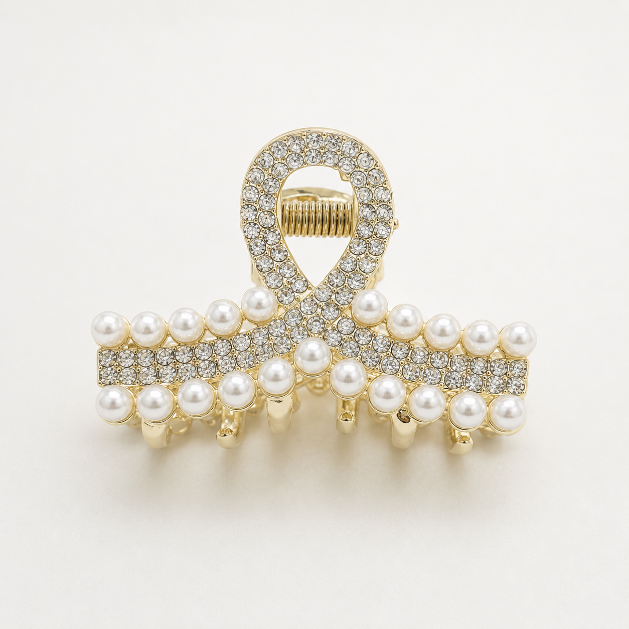 PARTYWEAR  METAL CLAW CLIP  with pearl and stones