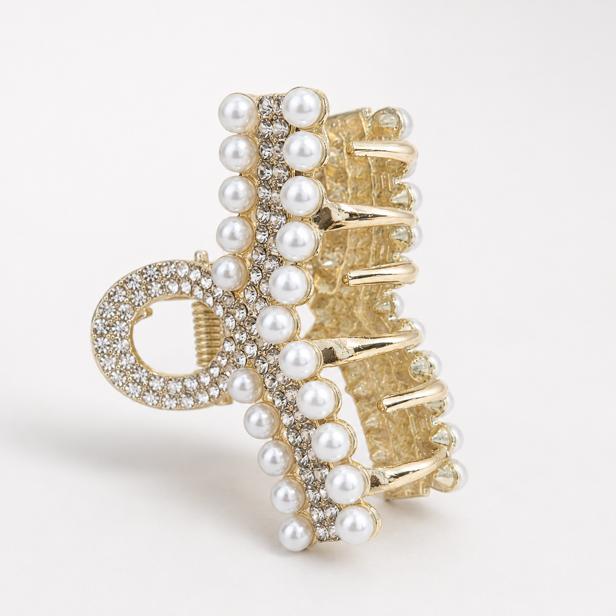 PARTYWEAR  METAL CLAW CLIP  with pearl and stones