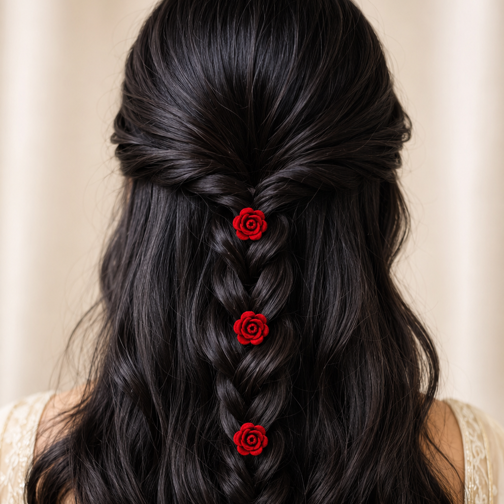 premium velvet rose clips
