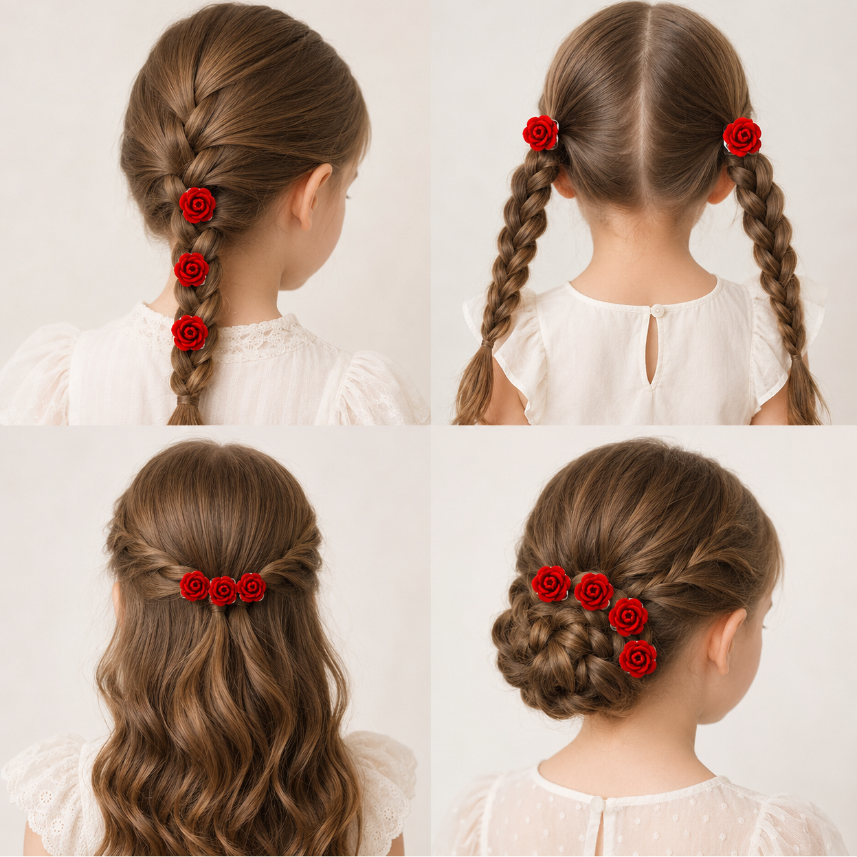premium velvet rose clips