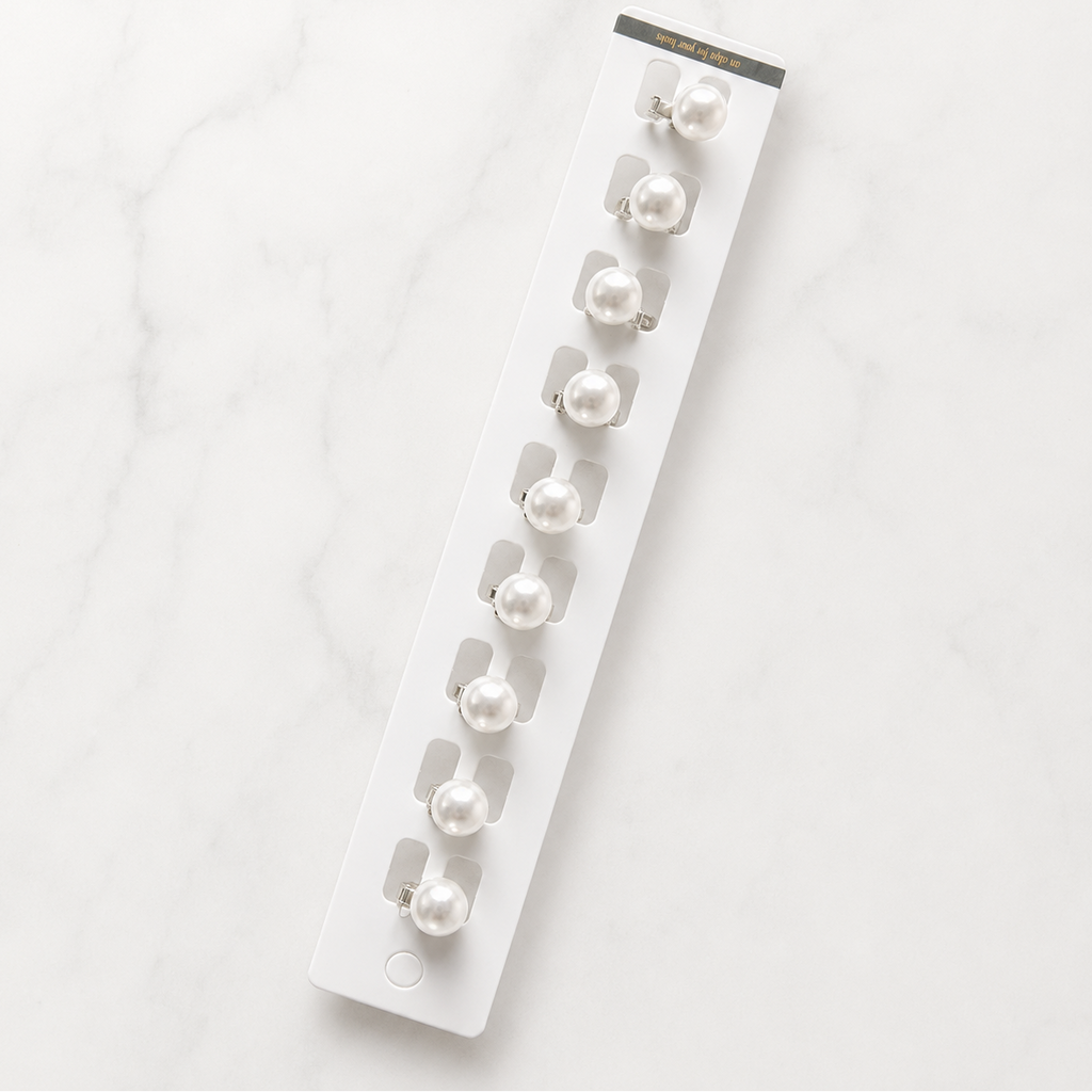 **Classic Pearl Hair Clips for Kids – Pack of 10** ✨