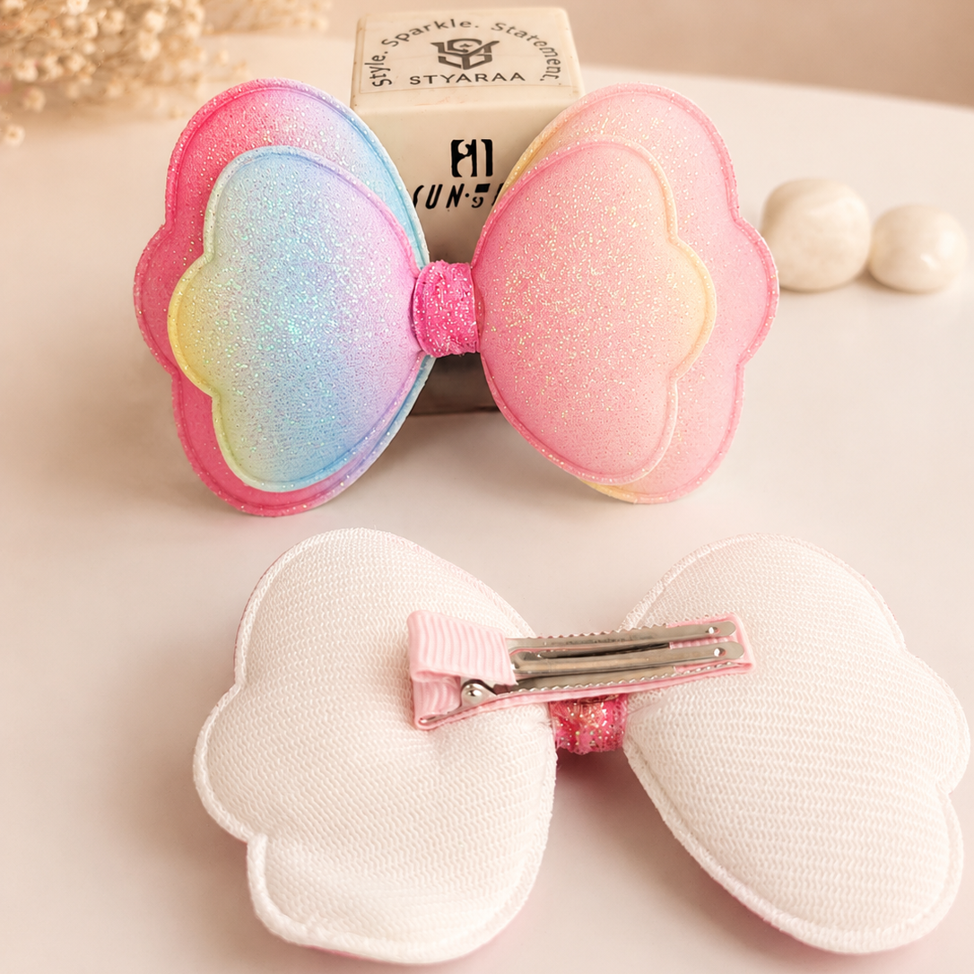 unicorn color theme aligater bow style clip
