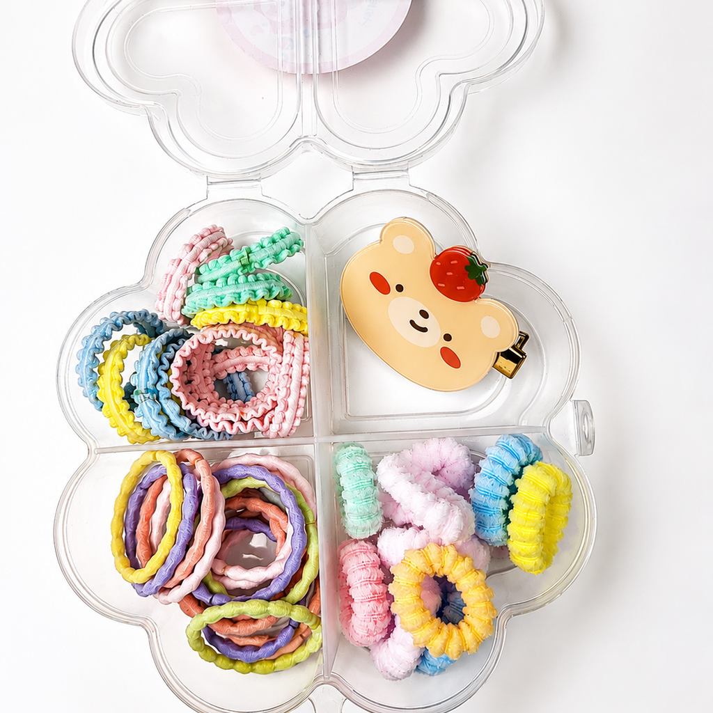 Flower Hair Accessories Gift Box Set for Girls –40 Pieces