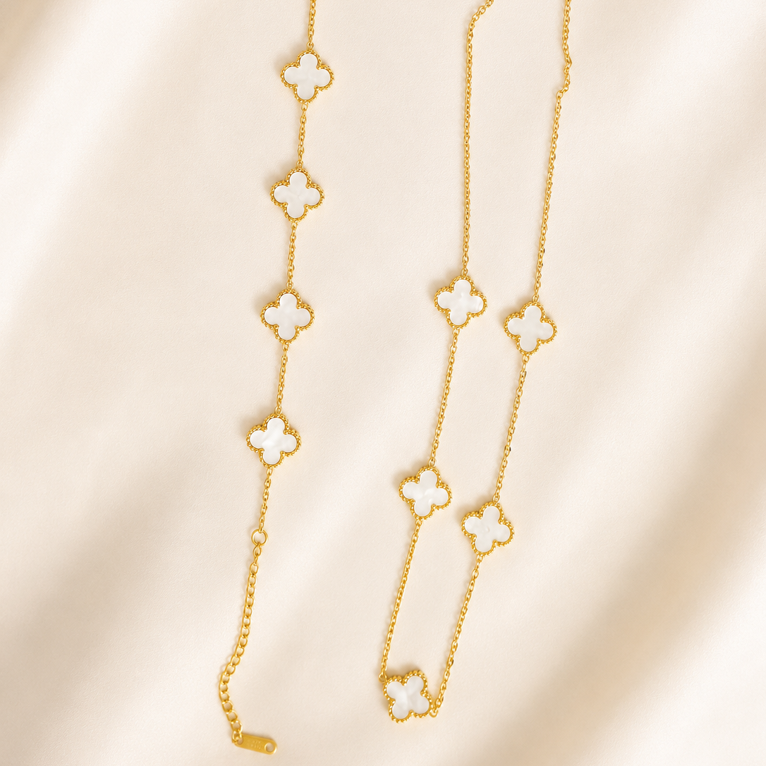 clover chain with bracelet  white