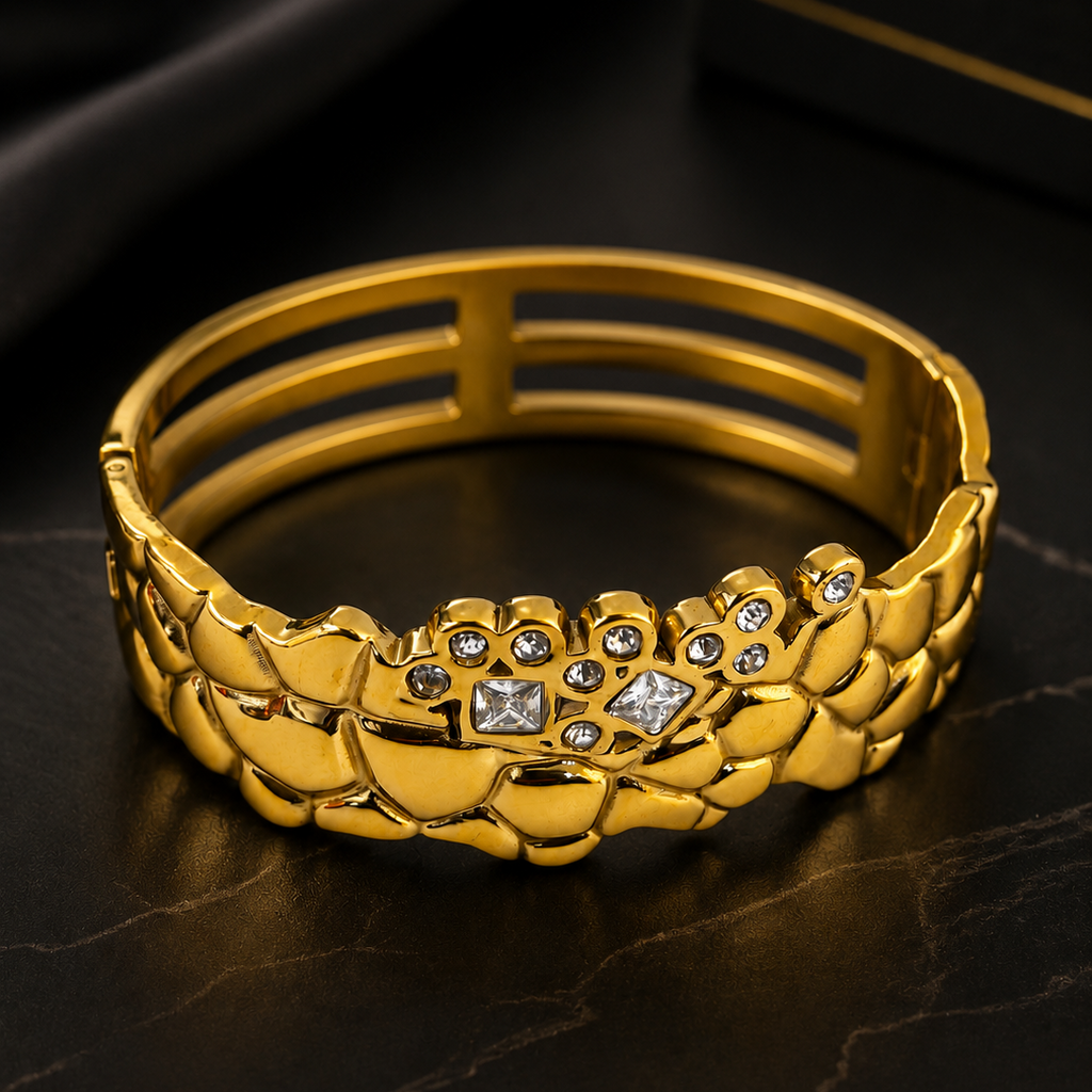 Royal Sparkle Anti-Tarnish Statement Kada - Size 2.6