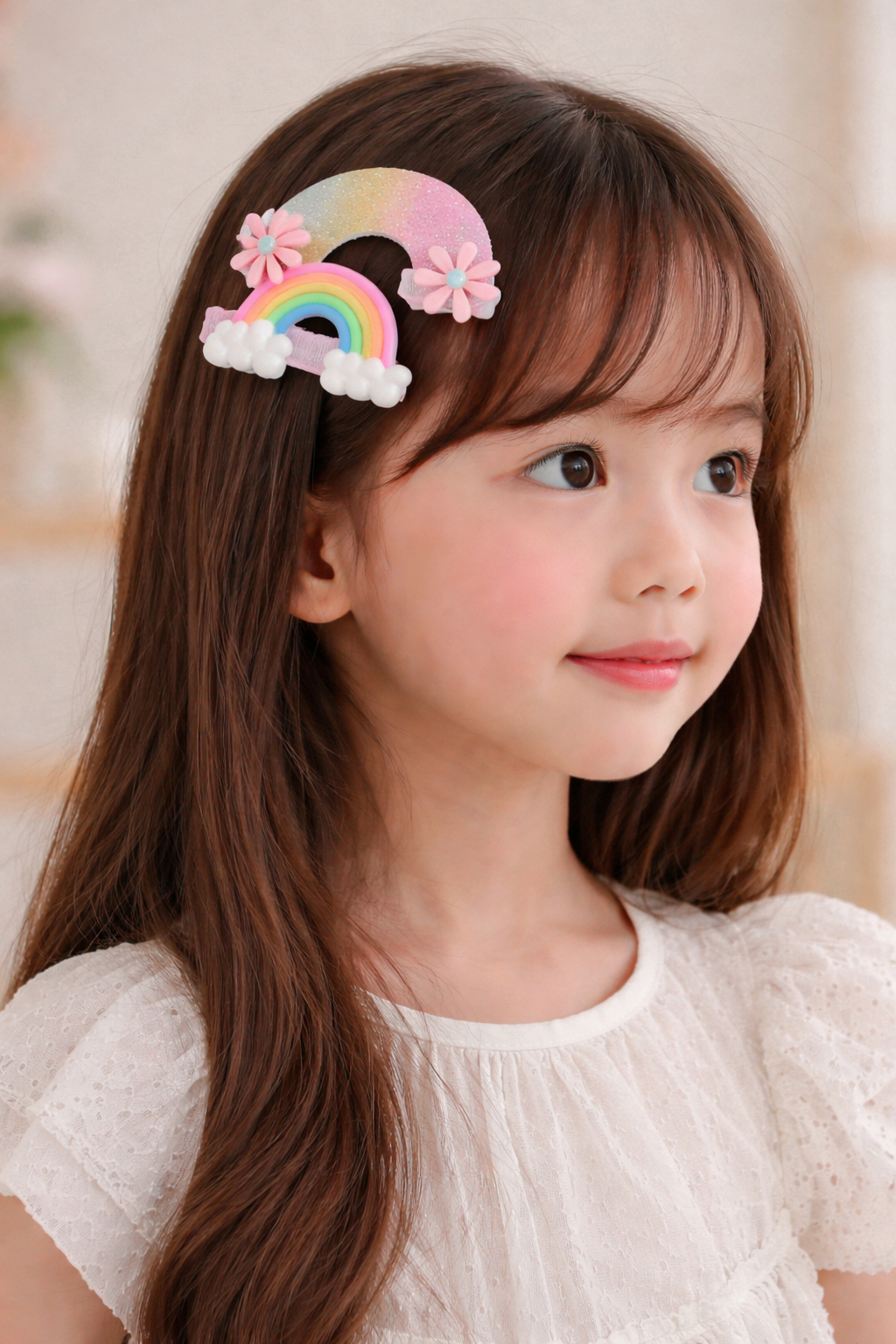 Rainbow Hair Clips Set for Girls
