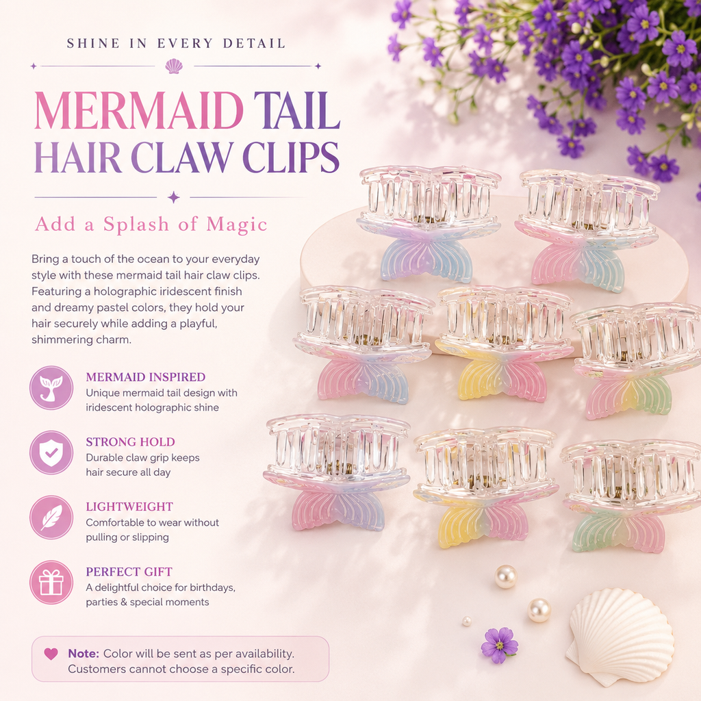 Mermaid Tail Hair Claw Clip