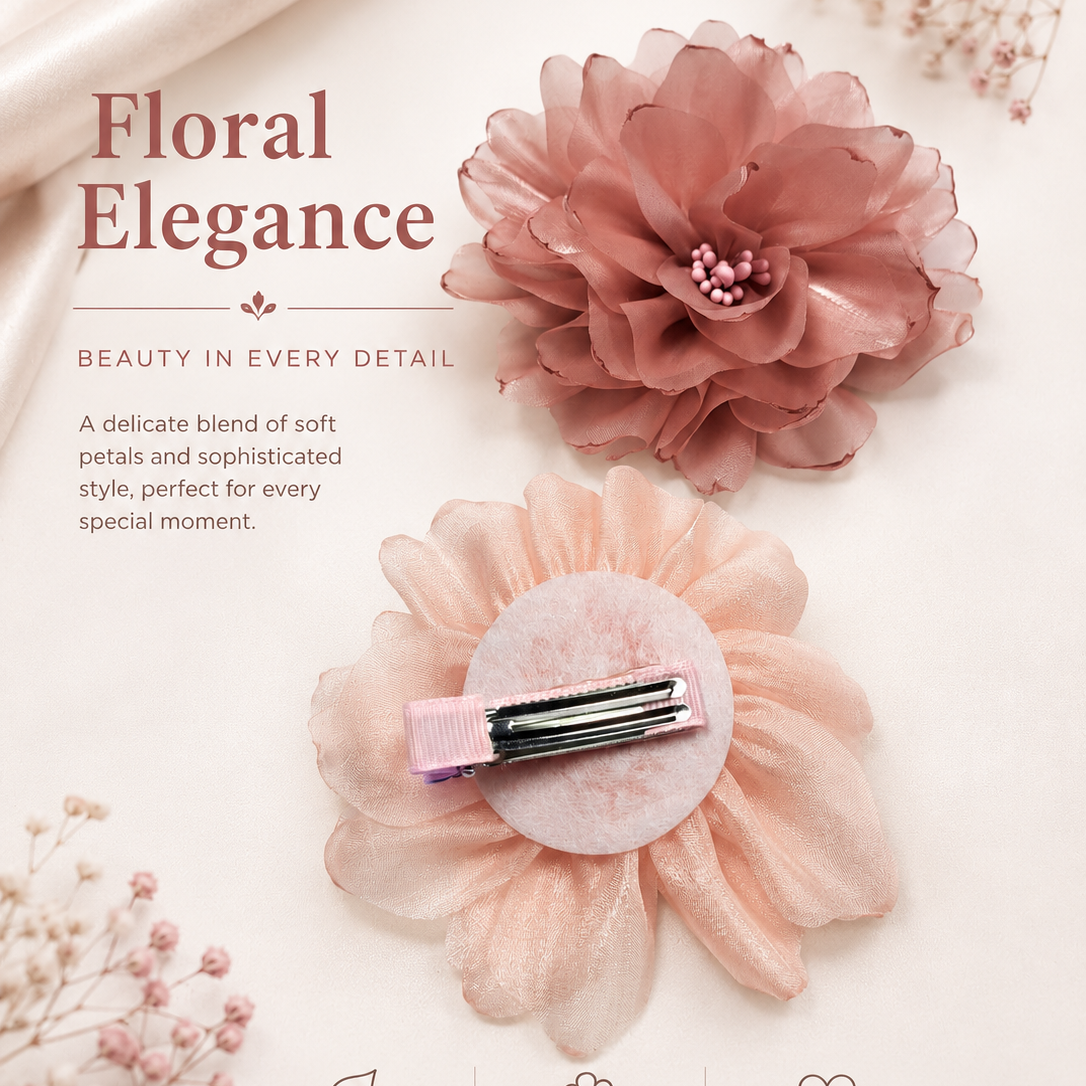 korean beautiful flower clip