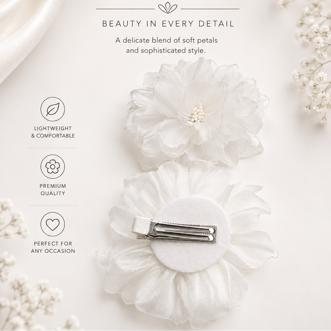 korean beautiful flower clip