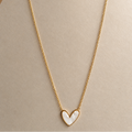 whte heart dainty chain