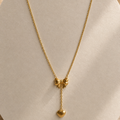 bow and heart drop chain