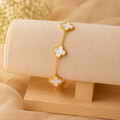Golden clover charm bracelet
