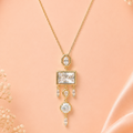 dainty chain with big rectangular drop
