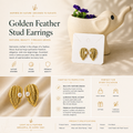 Golden Feather stud earrings