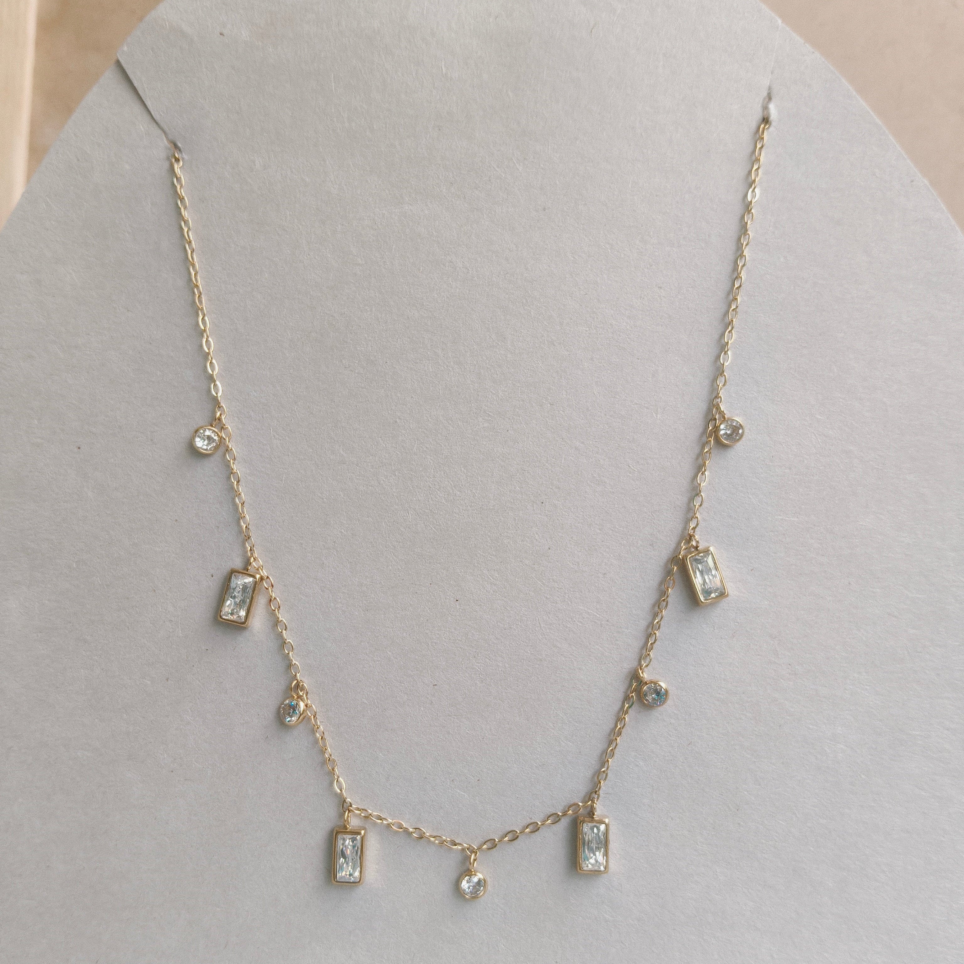 white crystal stone necklace