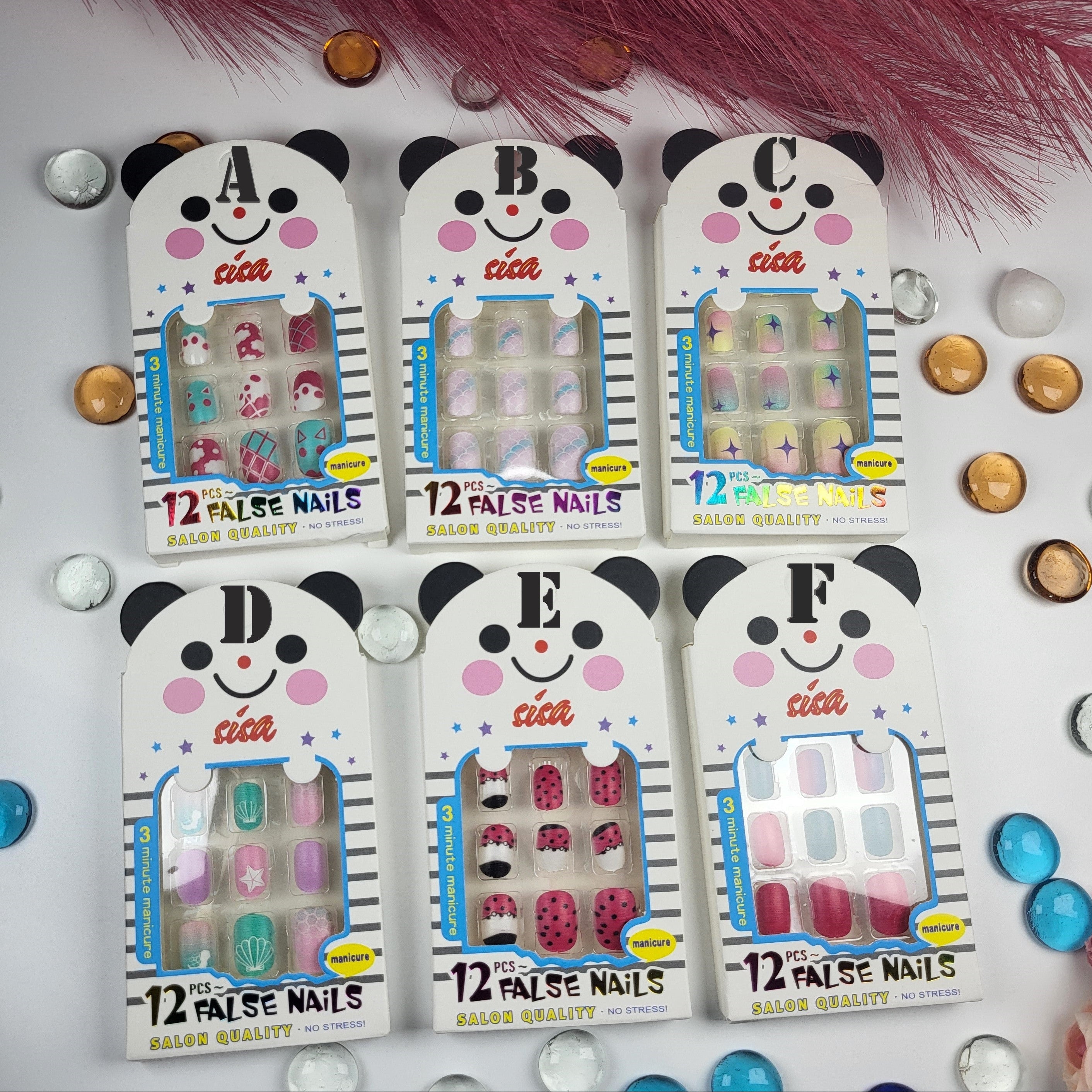 STYARAA Medium sized Cute Press-On Nails Sheet  (12 Pcs Each)
